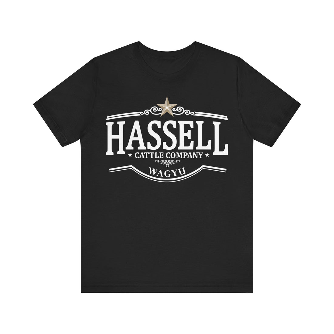 Hassell Cattle Company Bella Canvas logo t-shirt in various colors featuring a sleek, modern design and soft, comfortable fabric.