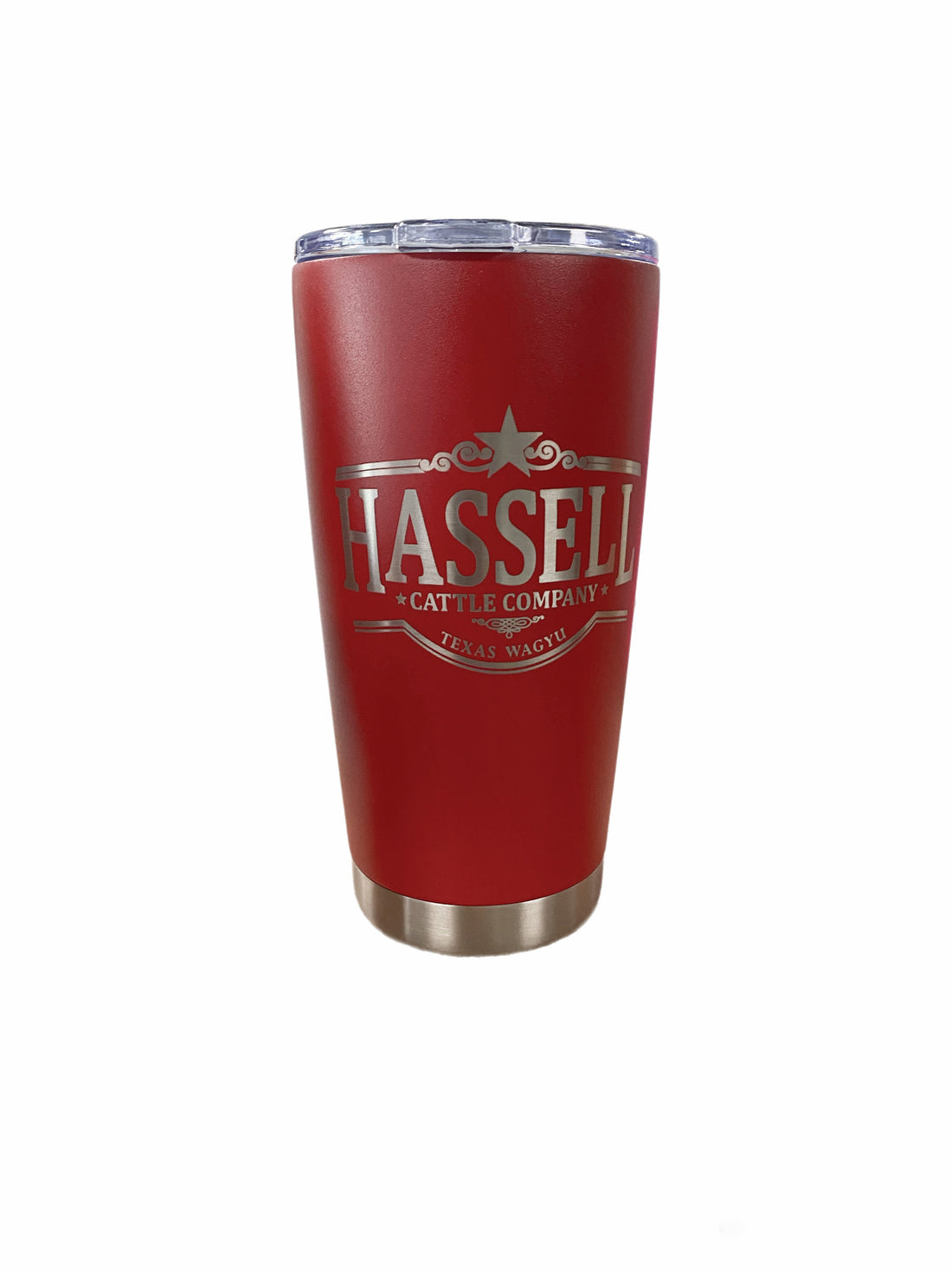 Sleek white 20oz insulated tumbler from Hassell Cattle Company, perfect for keeping beverages hot or cold on the go.