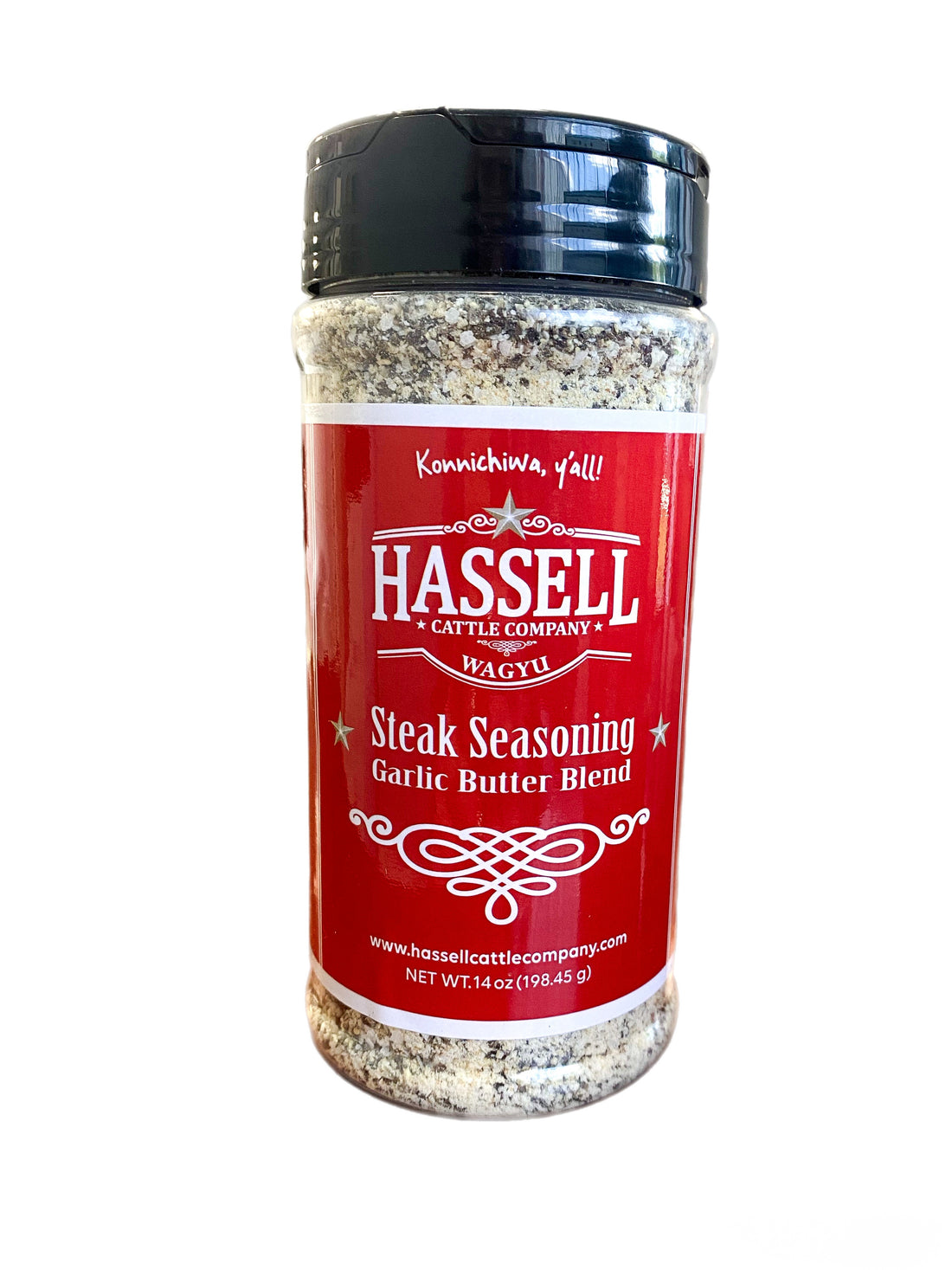 Hassell Cattle Company Garlic Butter Steak Seasoning – a rich, savory blend of garlic and butter flavors to elevate your steak to a whole new level!