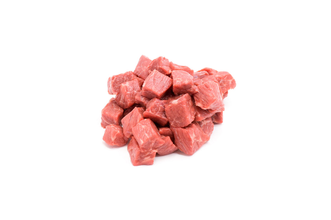 Juicy and tender Hassell Cattle Company steak tips, perfect for grilling, stir-frying, or marinating.