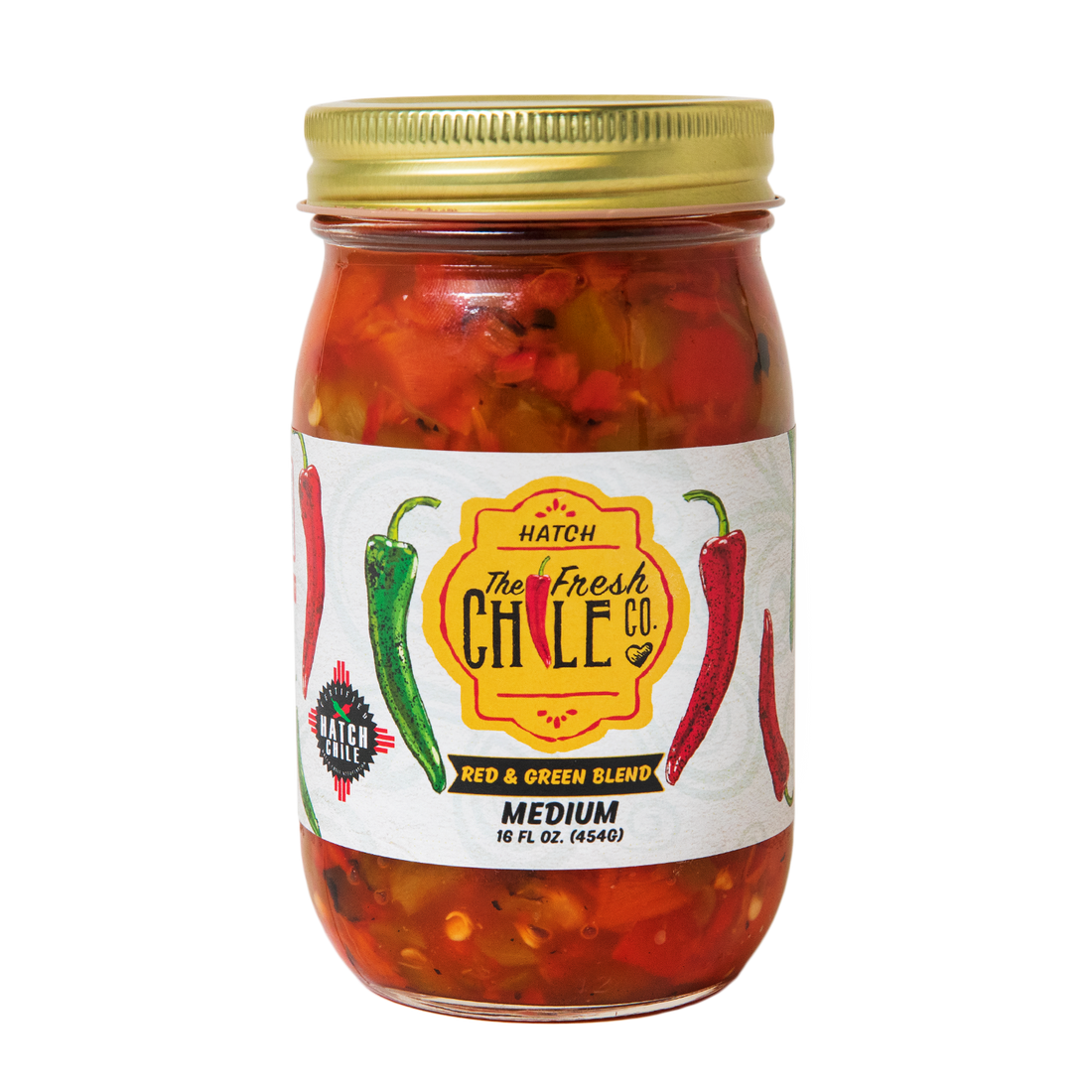 Fresh Chile Company Red & Green Chile Blend, a perfect mix of smoky red and fresh green chiles, offering a dynamic flavor profile for your culinary creations.
