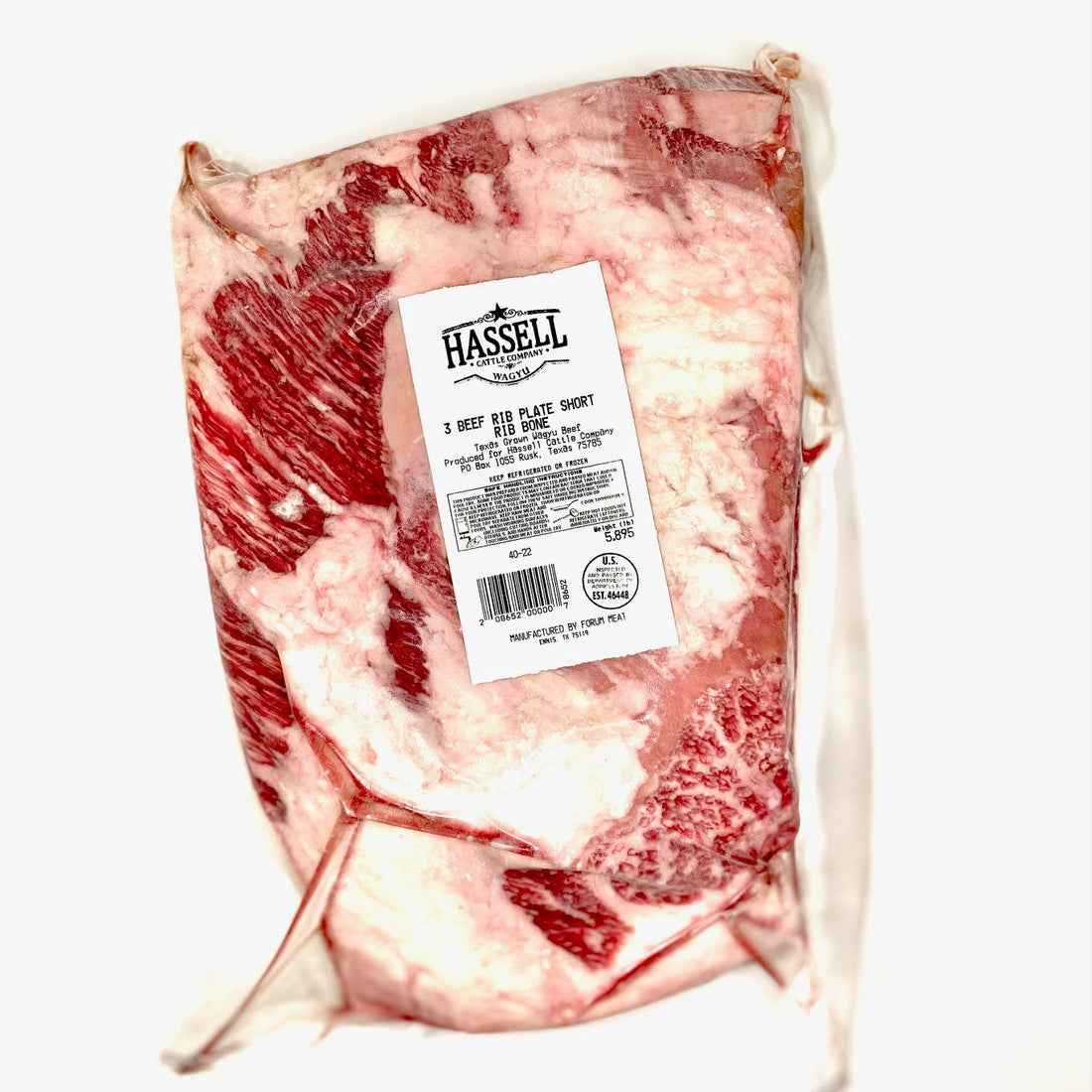 Plate short ribs from Hassell Cattle Company, showcasing tender, marbled beef perfect for slow cooking or grilling to bring out rich, flavorful taste.