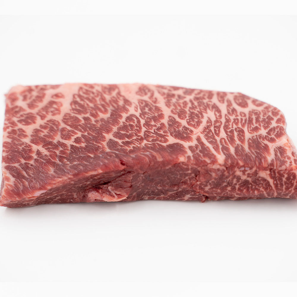 Marbling across a Hassell Wagyu Denver steak