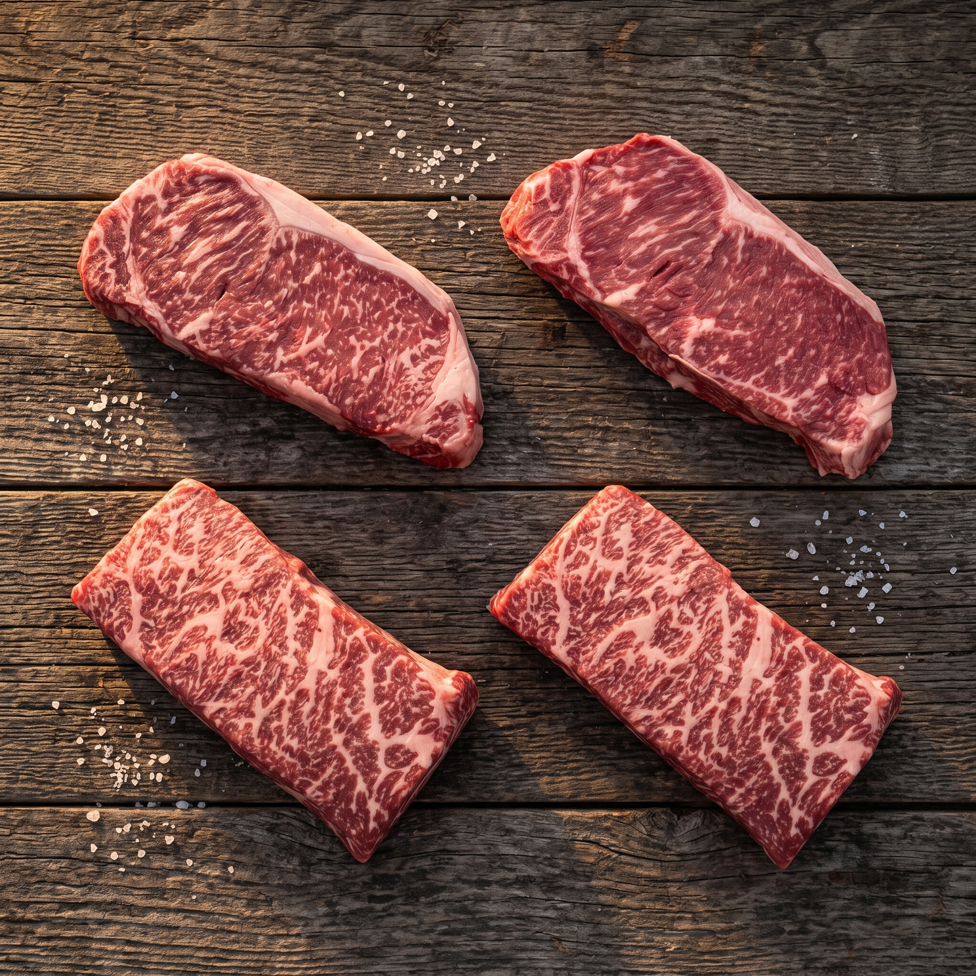 Grill Night Four: two Premium NY strips and two Denver steaks