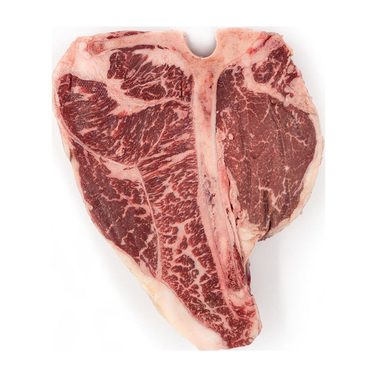 Porterhouse steak from Hassell Cattle Company, a perfectly marbled cut offering both tenderloin and strip steak in one, ideal for grilling or pan-searing.