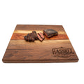 Sliced Wagyu New York strip on the Hassell Cattle Company board