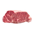 Real Hassell Cattle New York Strip raw product photo.
