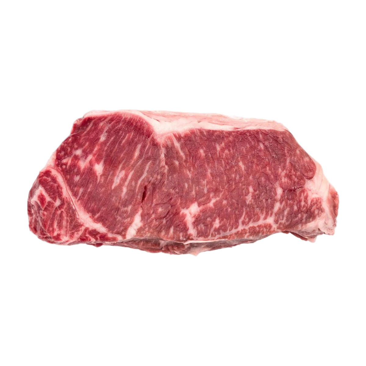 Real Hassell Cattle New York Strip raw product photo.