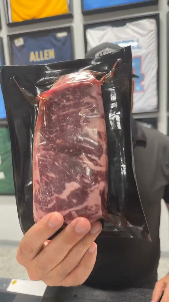 16 oz Premium NY strip shown on a Hassell live show