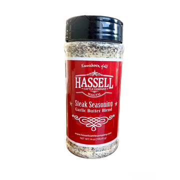 Hassell Cattle Company Garlic Butter Steak Seasoning – a rich, savory blend of garlic and butter flavors to elevate your steak to a whole new level!