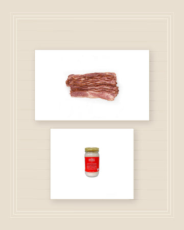 Wagyu beef bacon with Wagyu tallow for the Tallow and Bacon Finish